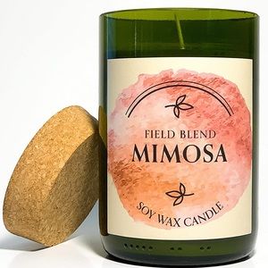 Recycled Wine Bottle Soy Wax Candle (Mimosa)